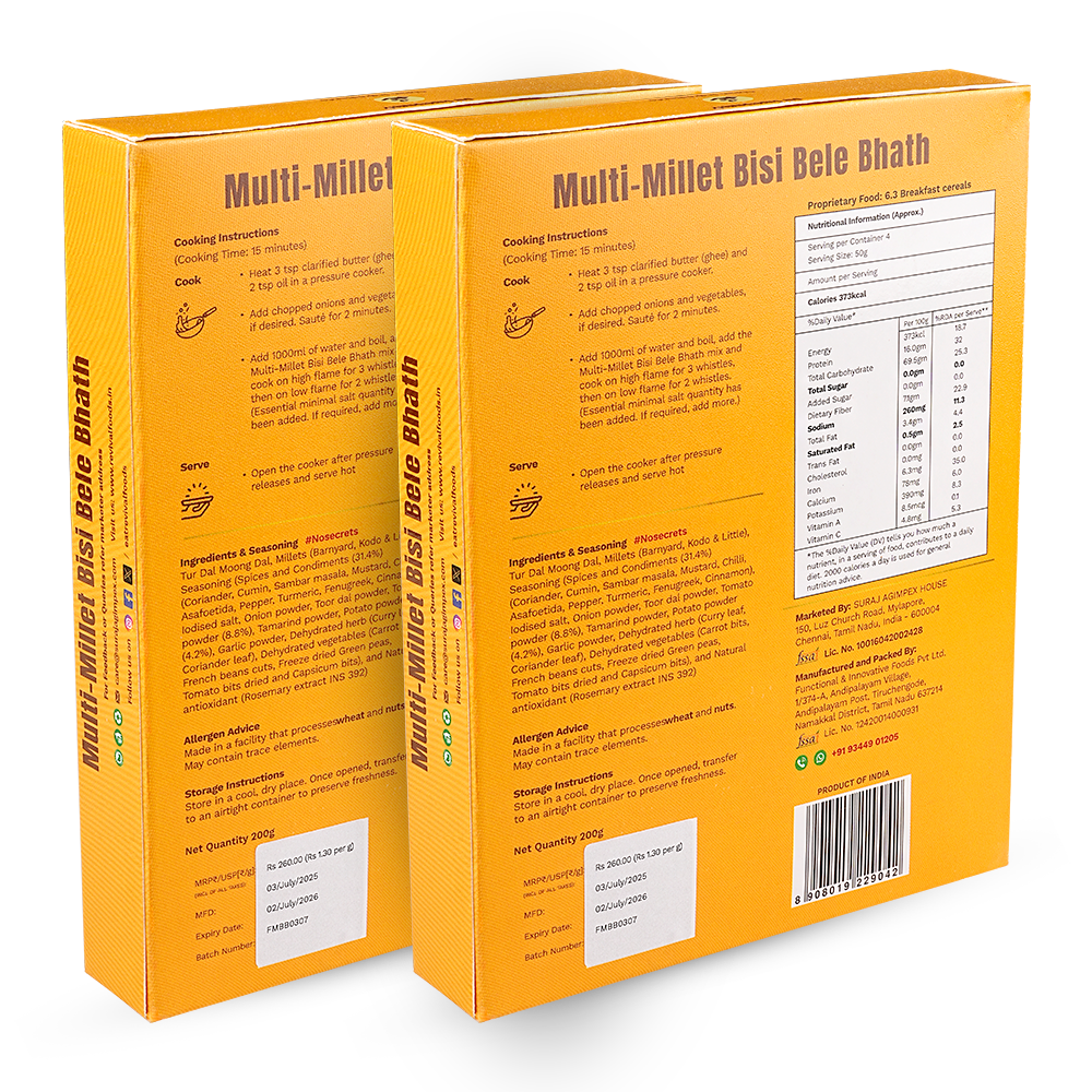Multi-Millet Bisi Bele Bhath Pack Of 2