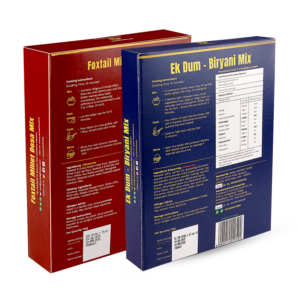 Ek Dum - Biryani Mix with Foxtail Millet Dosa Mix