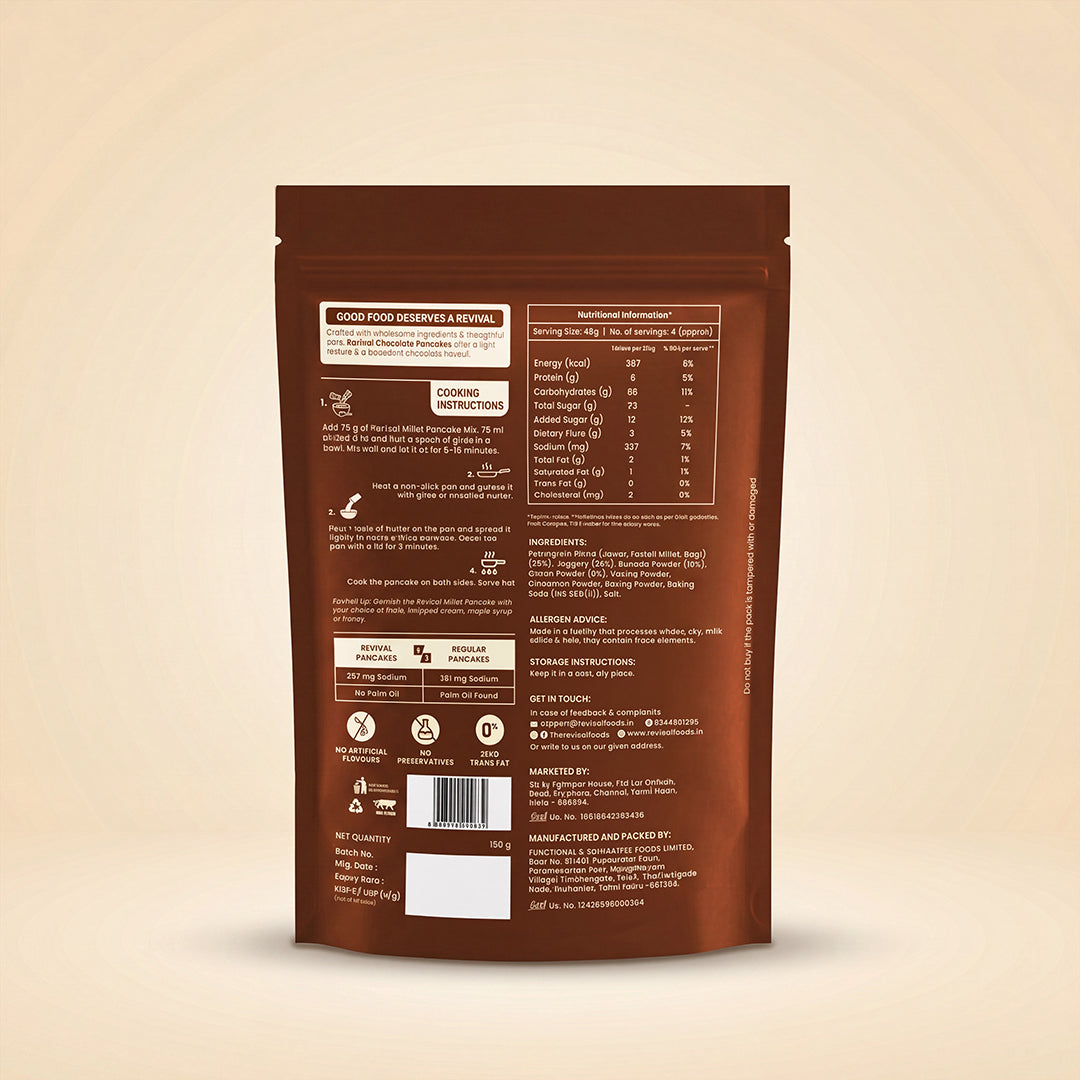 Millet Pancake Mix - Decadent Chocolate